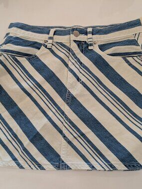 NWT Women's Universal Thread™ Striped Denim Mini Skirt Navy Size 4